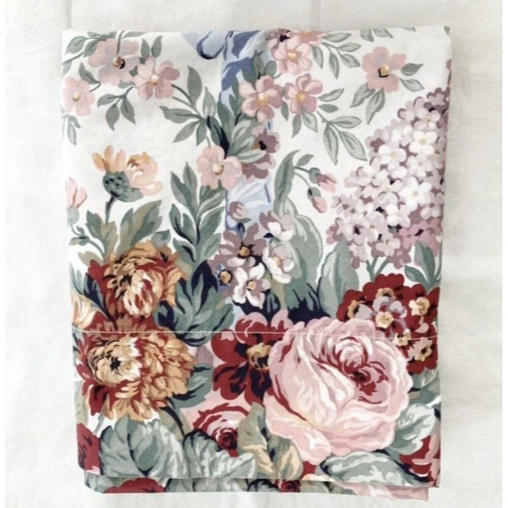 TWIN Ralph Lauren Allison Flat Bed Sheet Vintage Cottage Core Floral 77